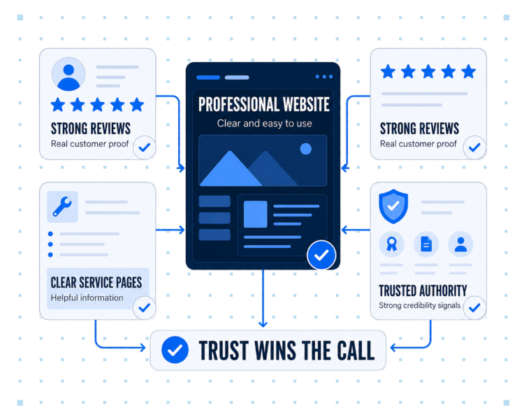 A graphic image of a poorly designed and executed website