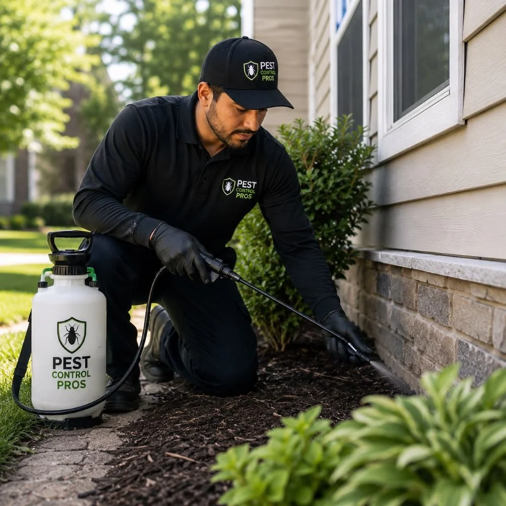 Image of a pest control employee at work