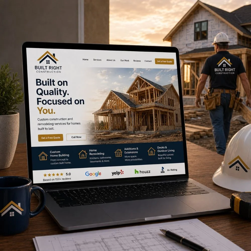 An image of a construction website next to a construction truck.