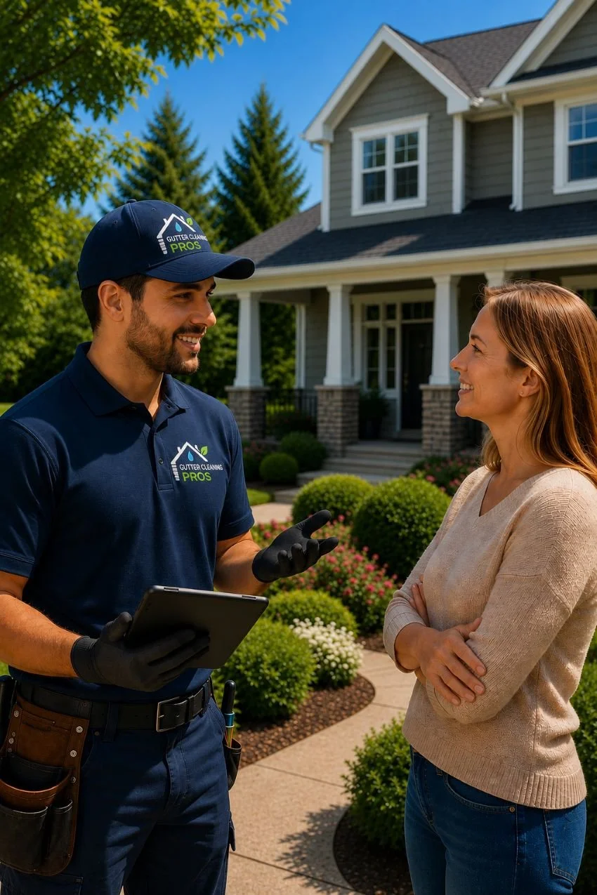 Image of a happy customer of a gutter service company