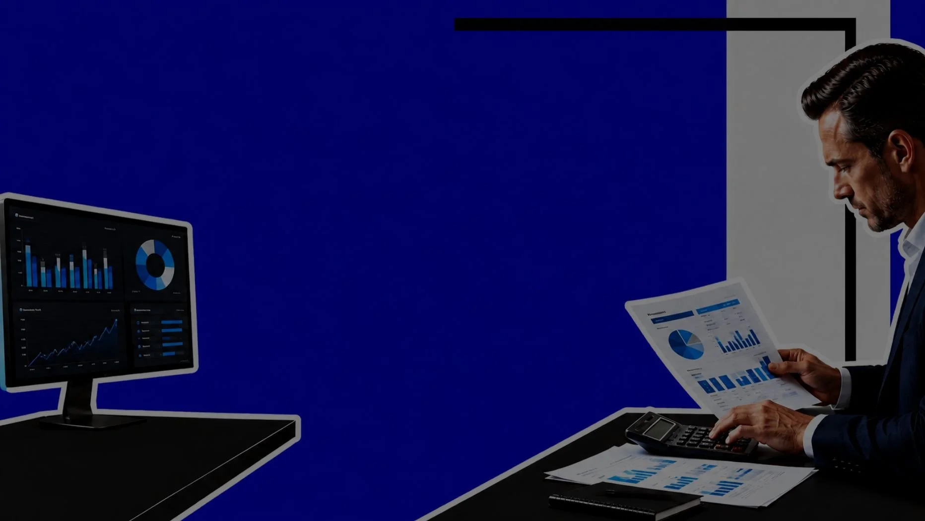 An image of someone at a computer looking over data