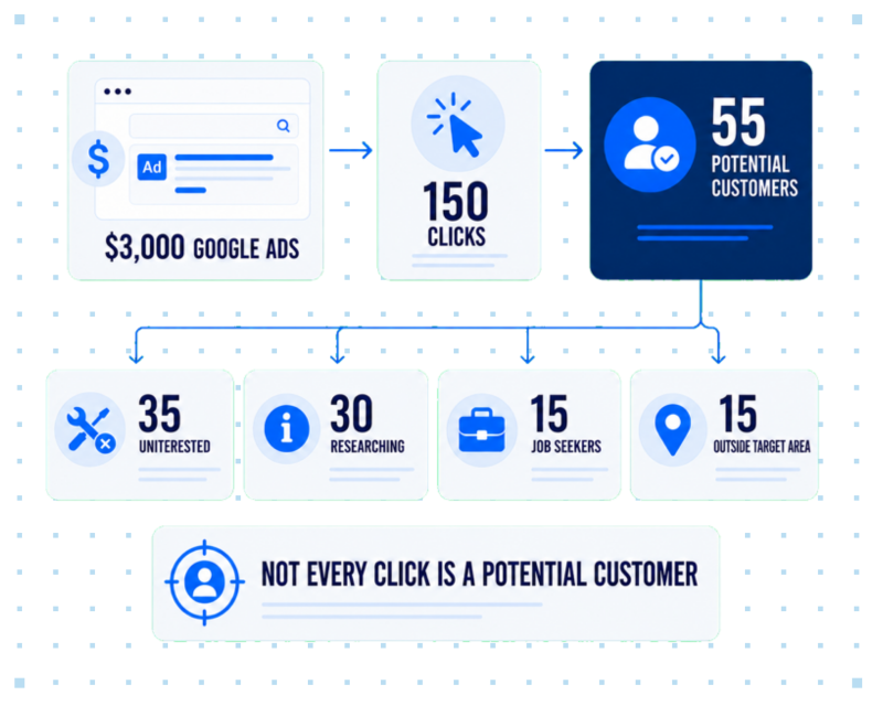 An image showing where your Google clicks are going