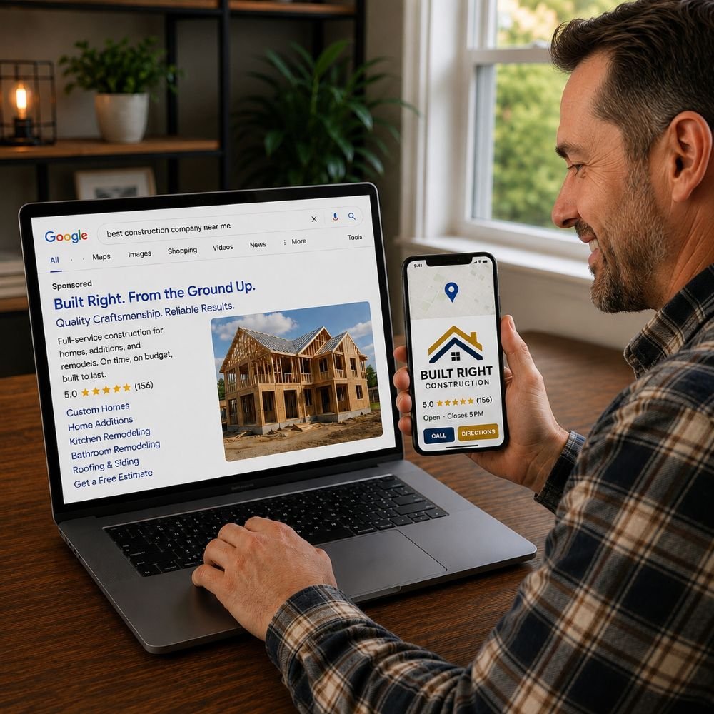 Image of a customer shopping for a construction company