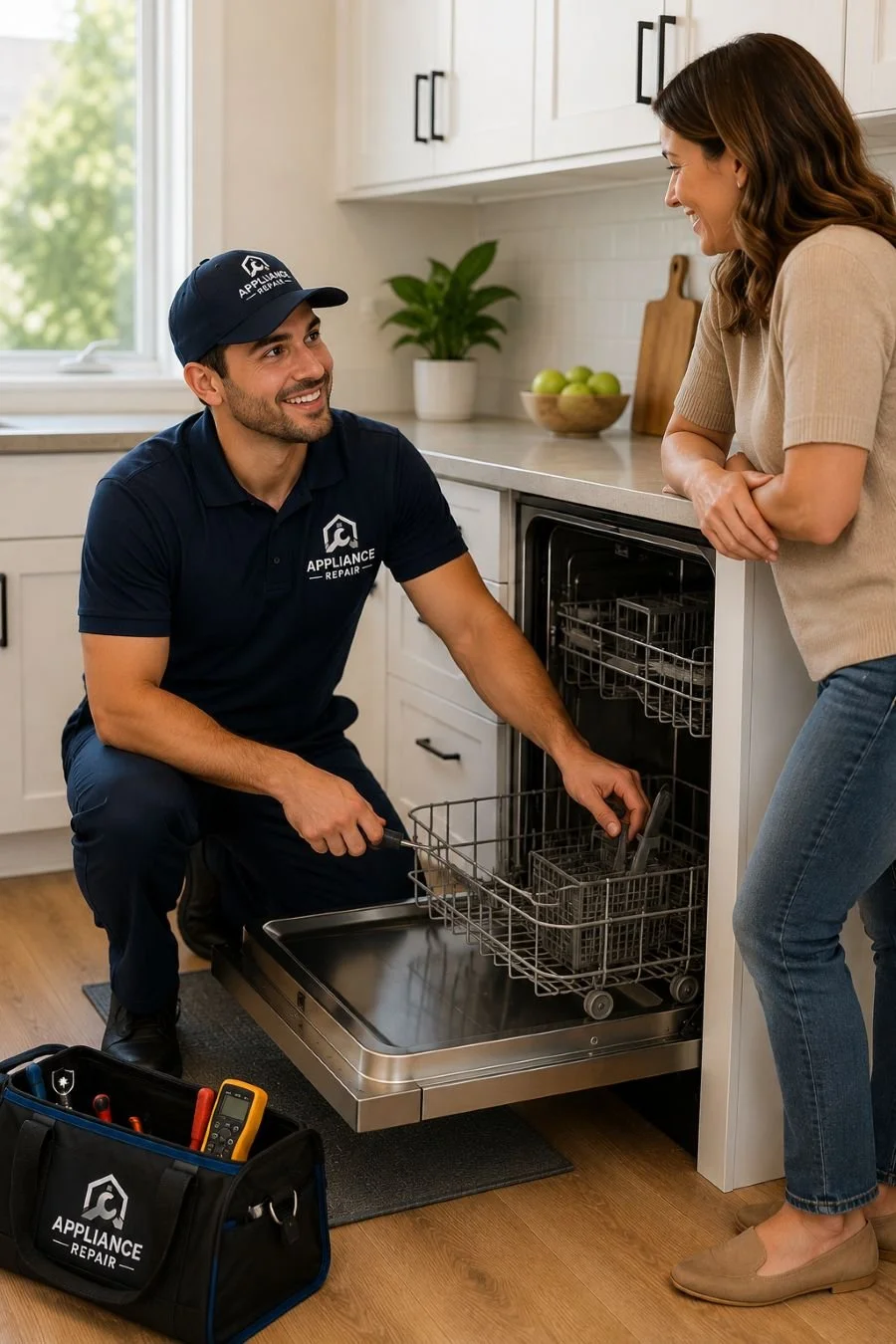 Image of a happy customer of an appliance repair company