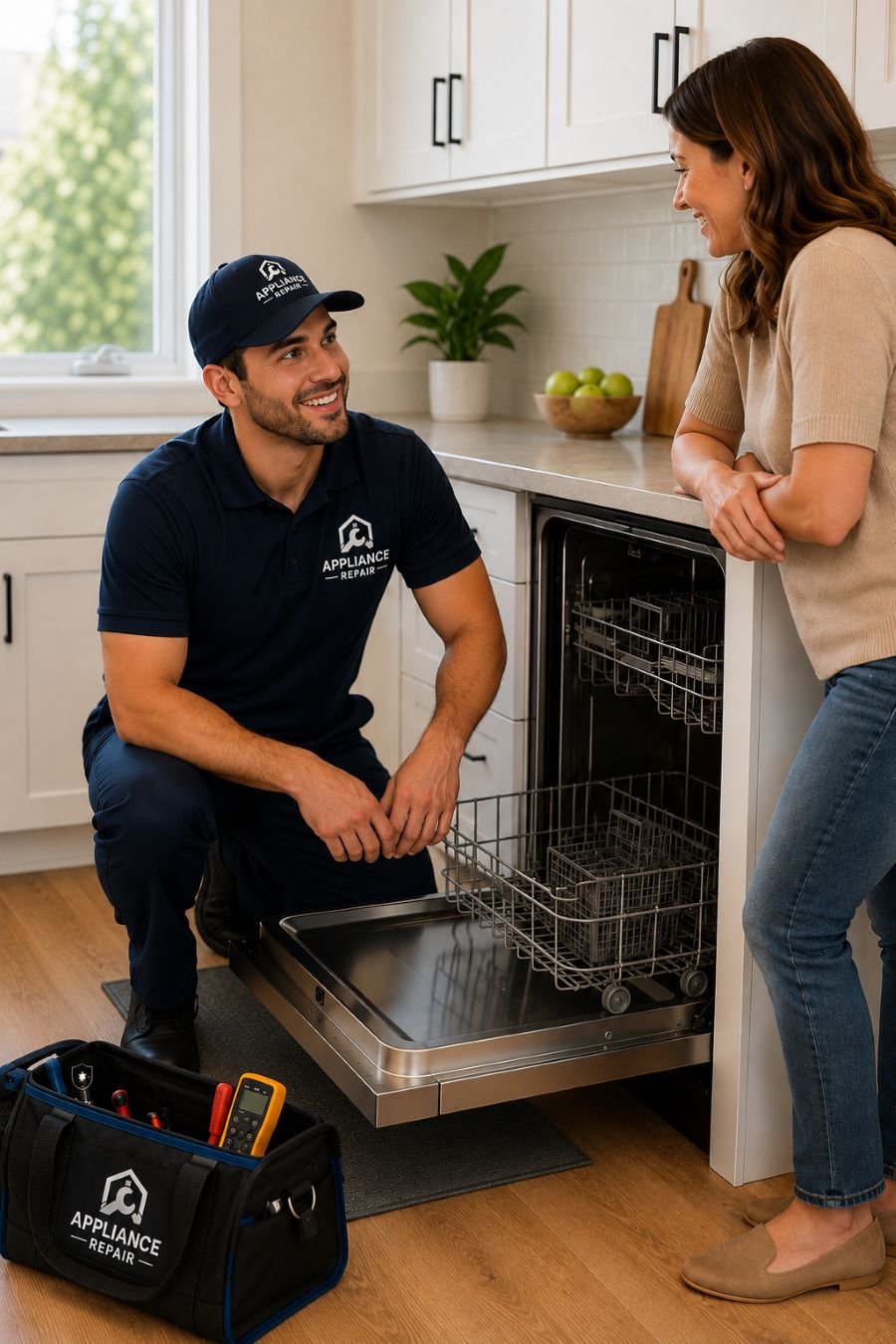 Image of a happy customer of an appliance repair company