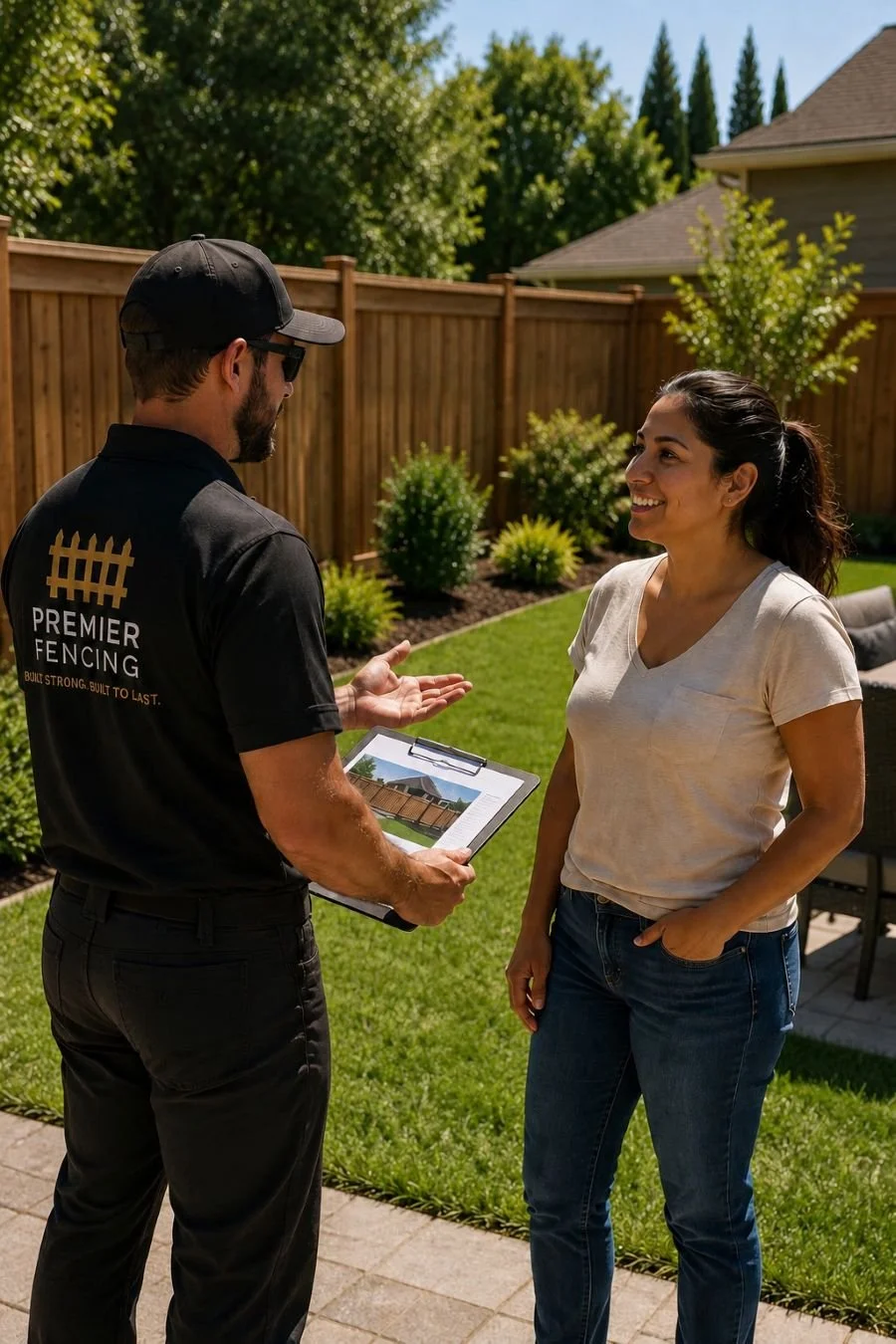 Image of a happy customer of a fencing company