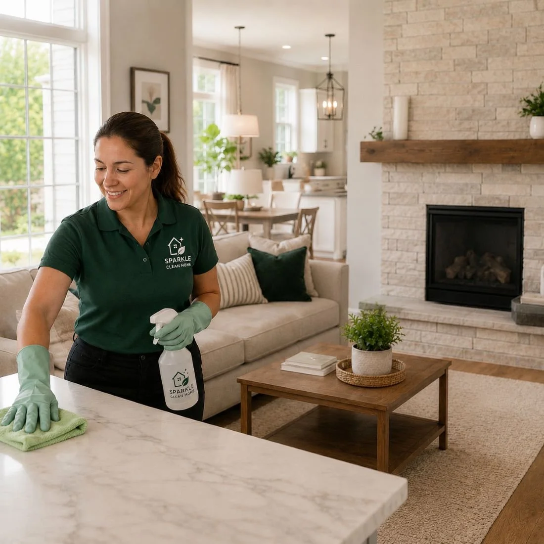 Image of a cleaning employee at work