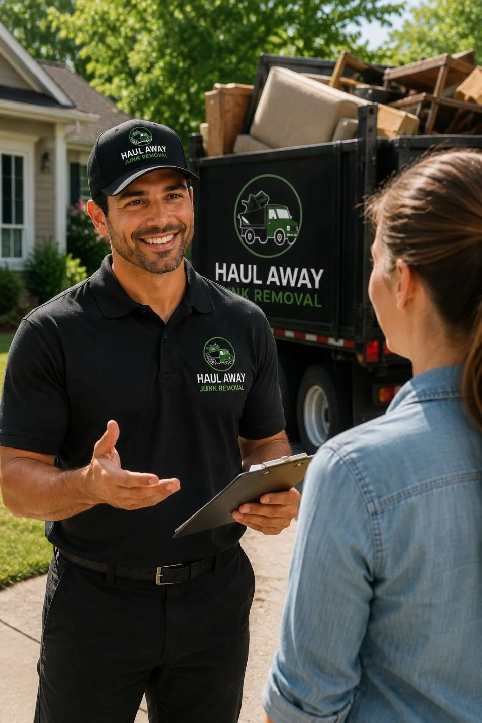 Image of a happy customer of a junk removal company