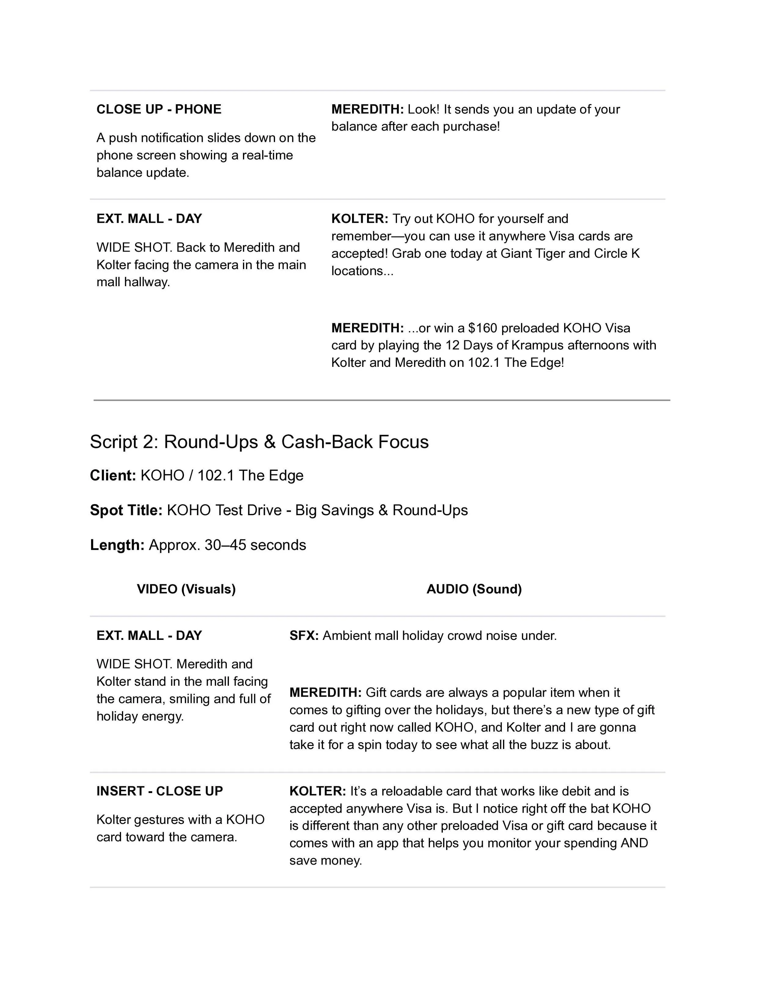 KOHO Campaign Video Ads Page 2