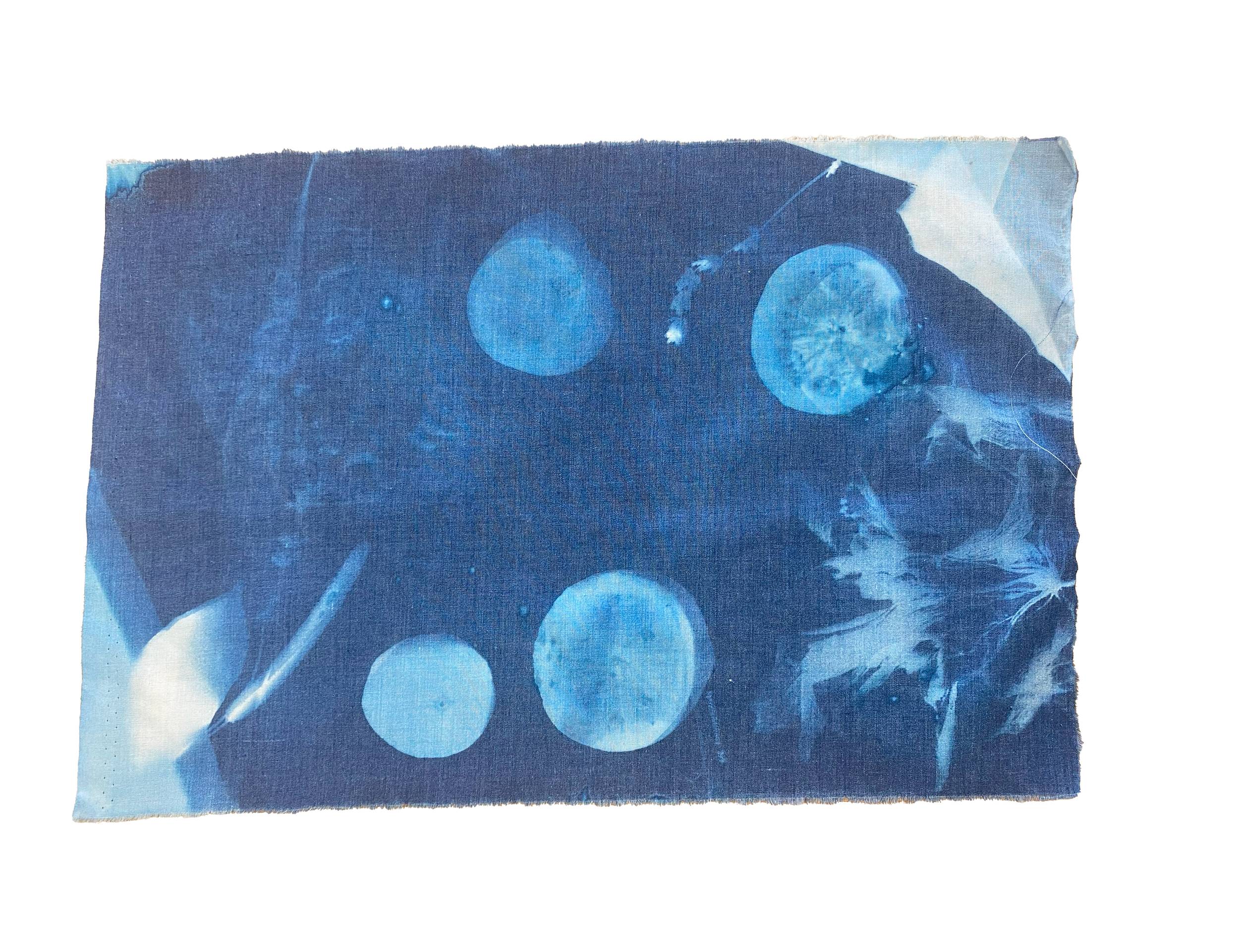 A distressed blue book cover featuring a celestial or planetary design with large circles and thin lines, some with starburst effects, and a tan-colored corner on the right side.