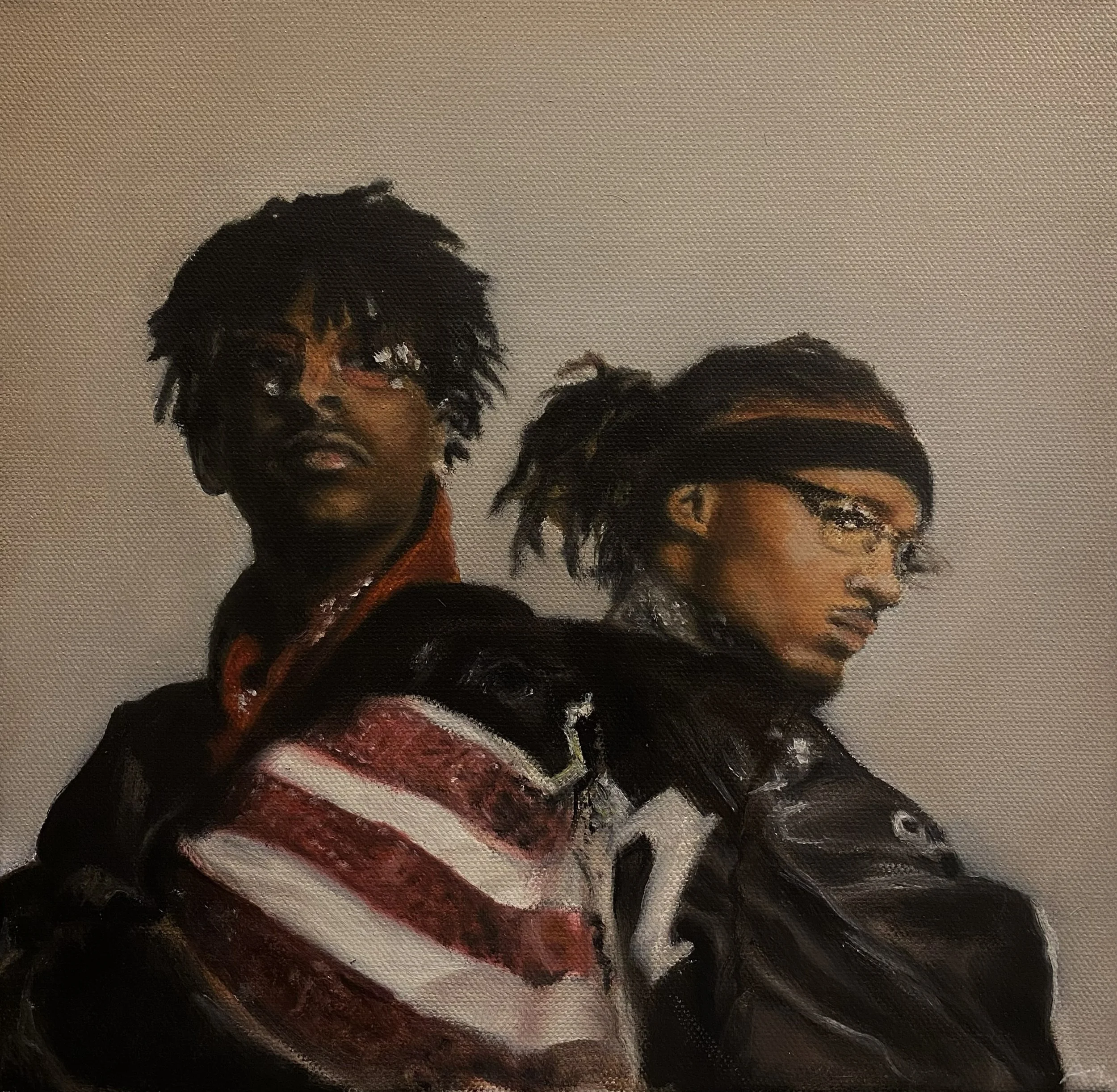 Portrait of Metro Boomin and 21 Savage. The background is neutral.