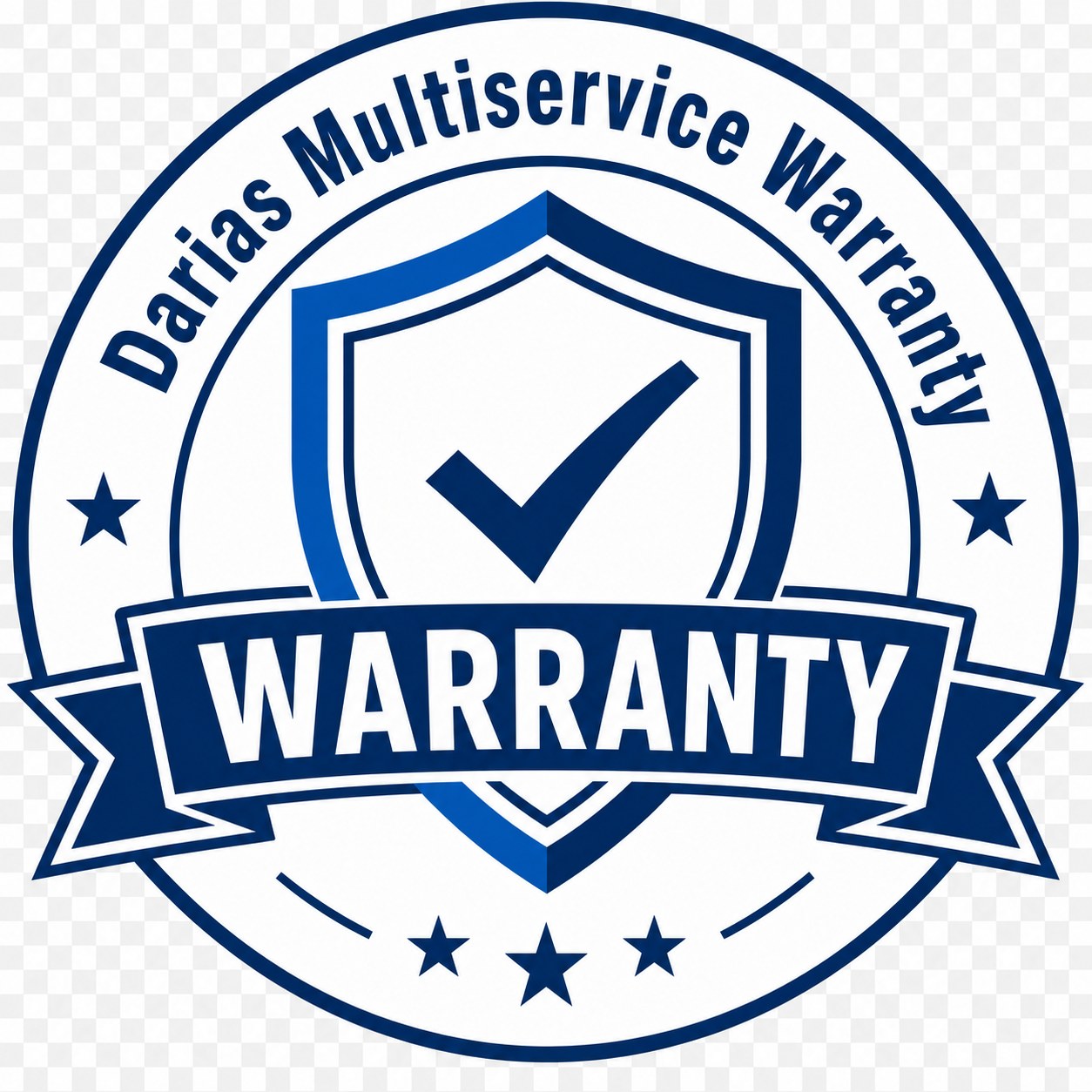 Daria’s Multiservices 10-year warranty badge for qualifying workmanship and materials.