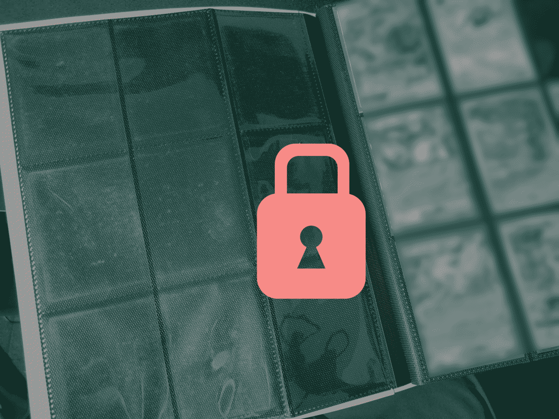 Trading card pages lock your pages in place