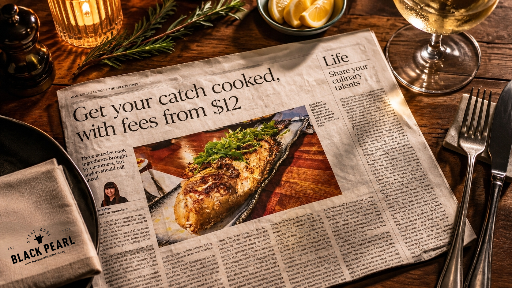 We’re Featured in The Straits Times: Bring Your Catch to Black Pearl