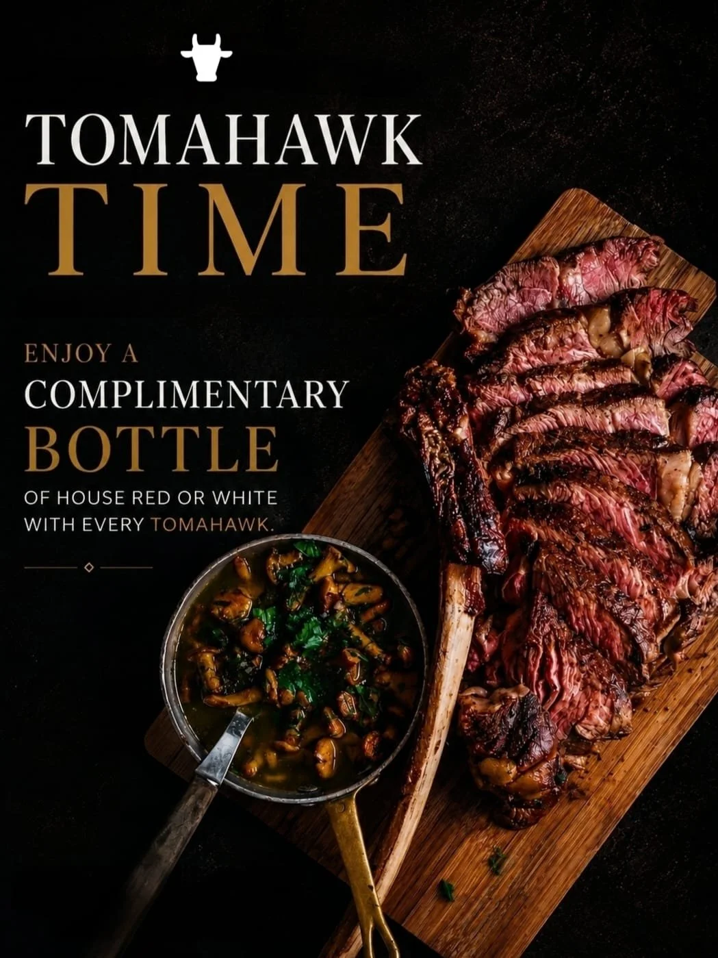 black pearl steakhouse tomahawk promotion