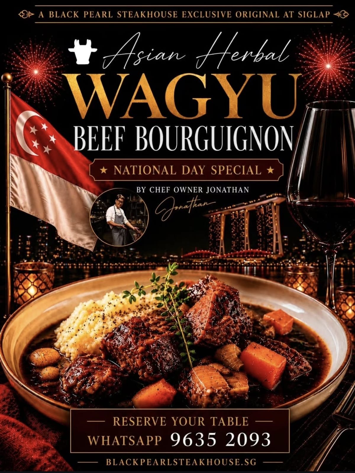 Black Pearl Steakhouse Wagyu Beef Bougfuignon