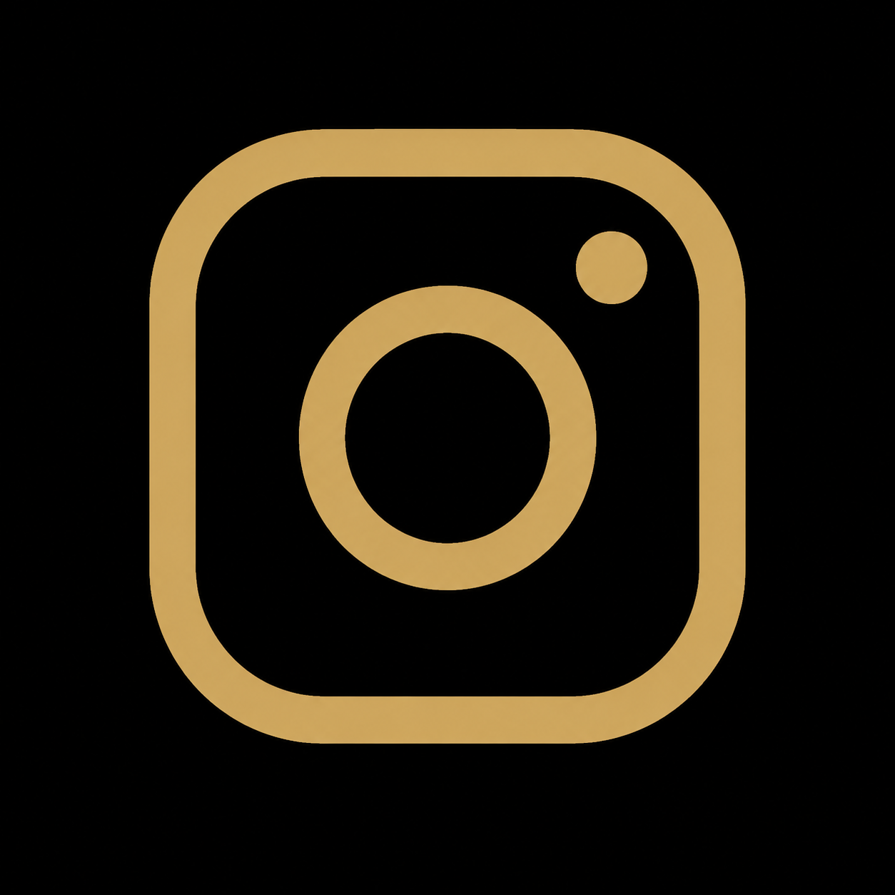 Instagram logo in gold on black background