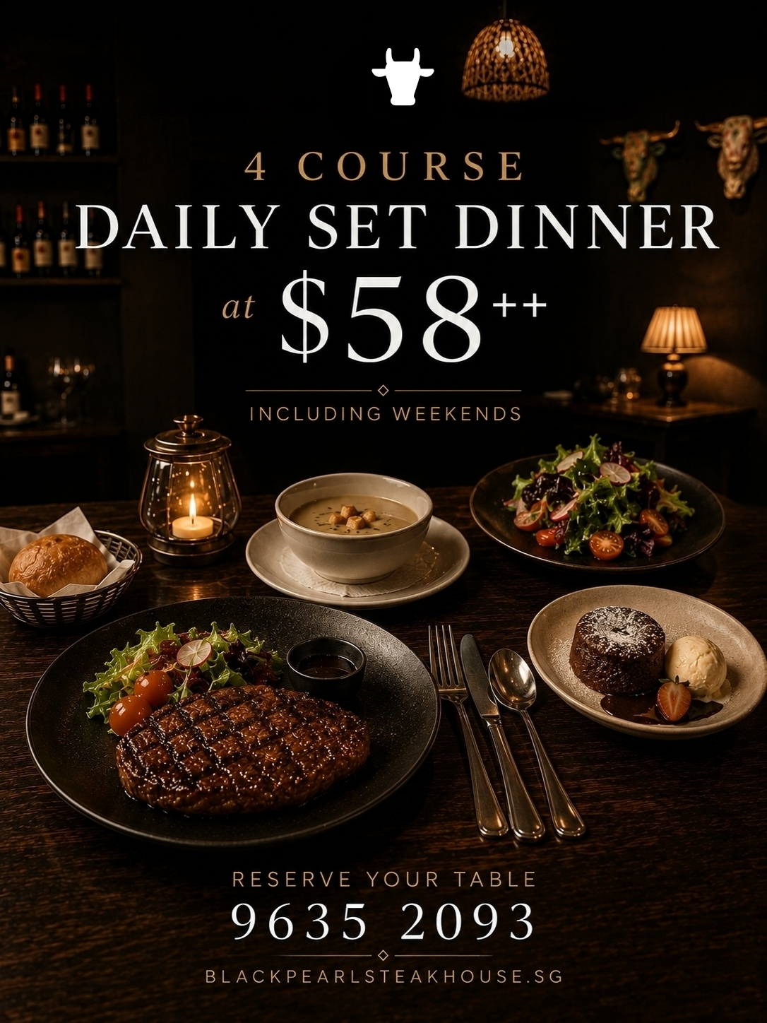 black pearl steakhouse set dinner