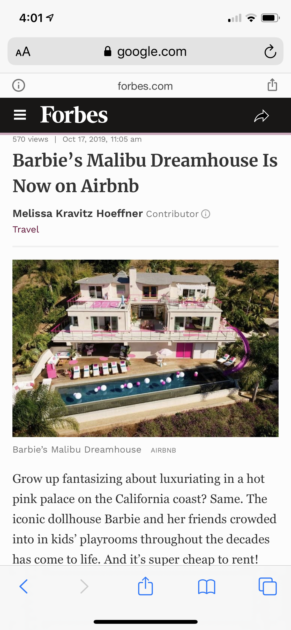 Aerial view of a luxurious white house with pink accents, surrounded by greenery and featuring a swimming pool with pink and white balloons.