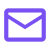 Purple email icon on a white background.