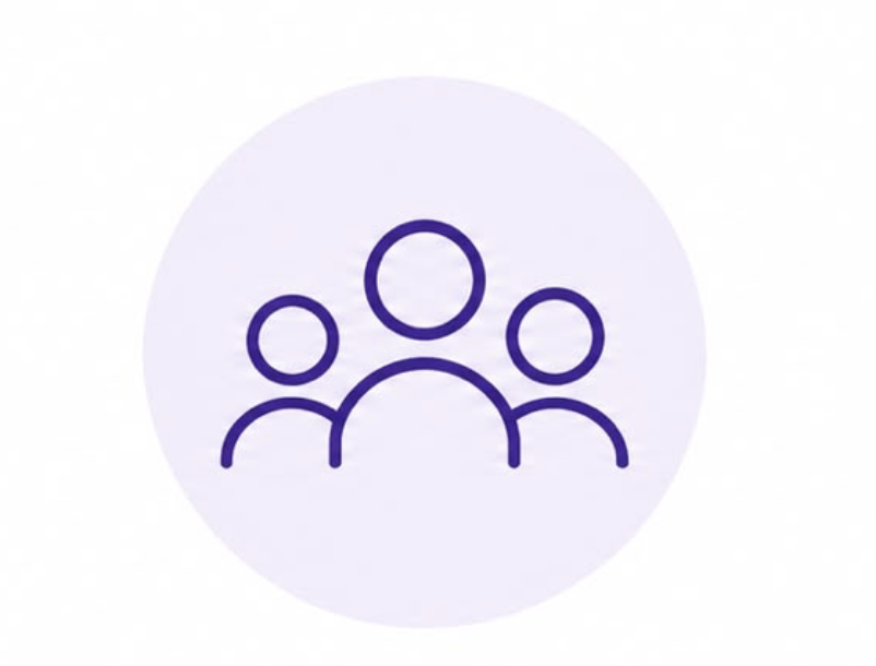 Icon of three people representing a group or community.