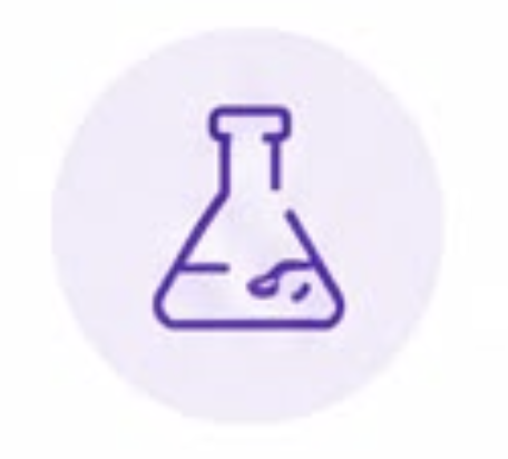 Simple purple outline of a laboratory flask or beaker.