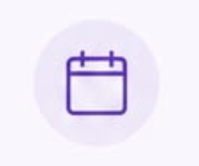 Icon of a purple calendar with a white background