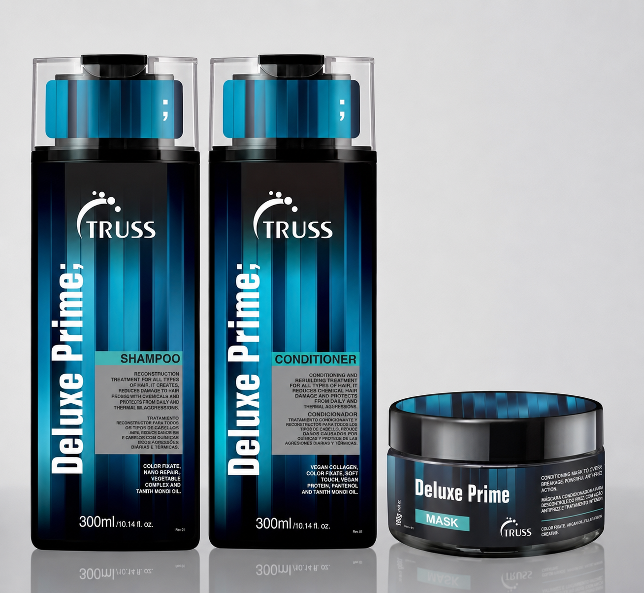 Set Shampoo, Acondicionador, mascarilla Truss Deluxe Prime