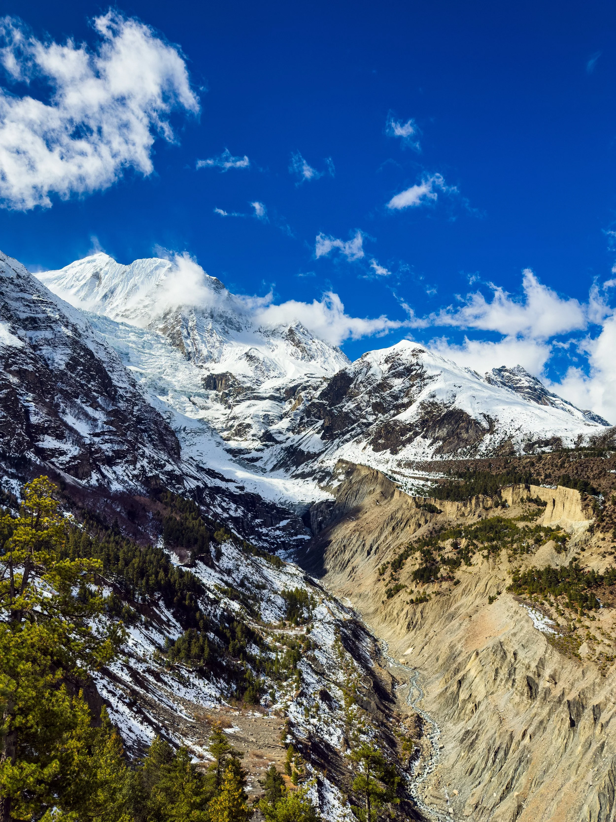 View of Mt. Gangapurna as seen from Chongkar View Point above Manang at 3800m