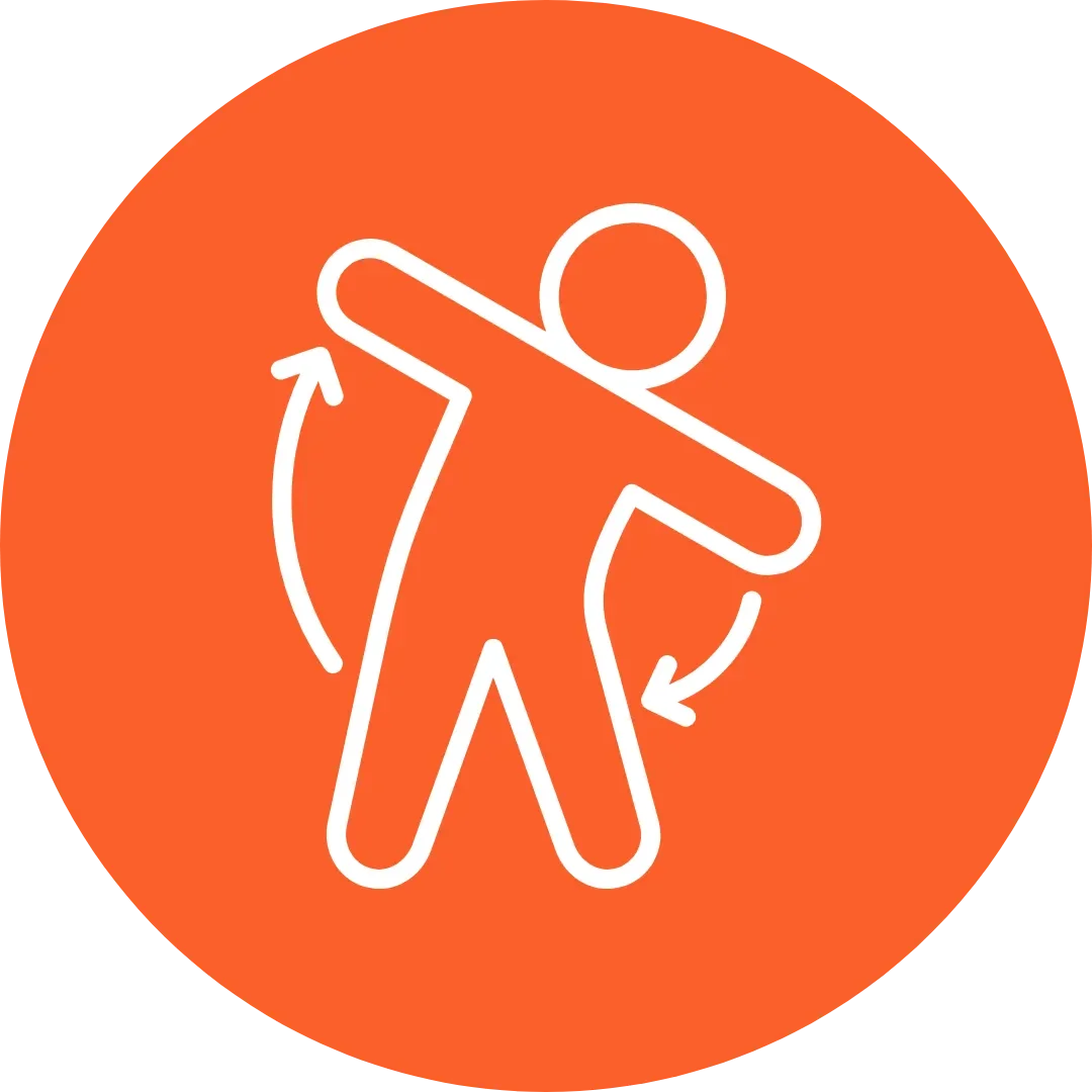 Icon of a person stretching.
