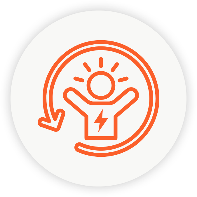 Icon of person with full energy.