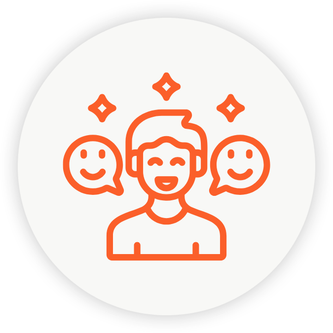Icon of person with a happy mood.