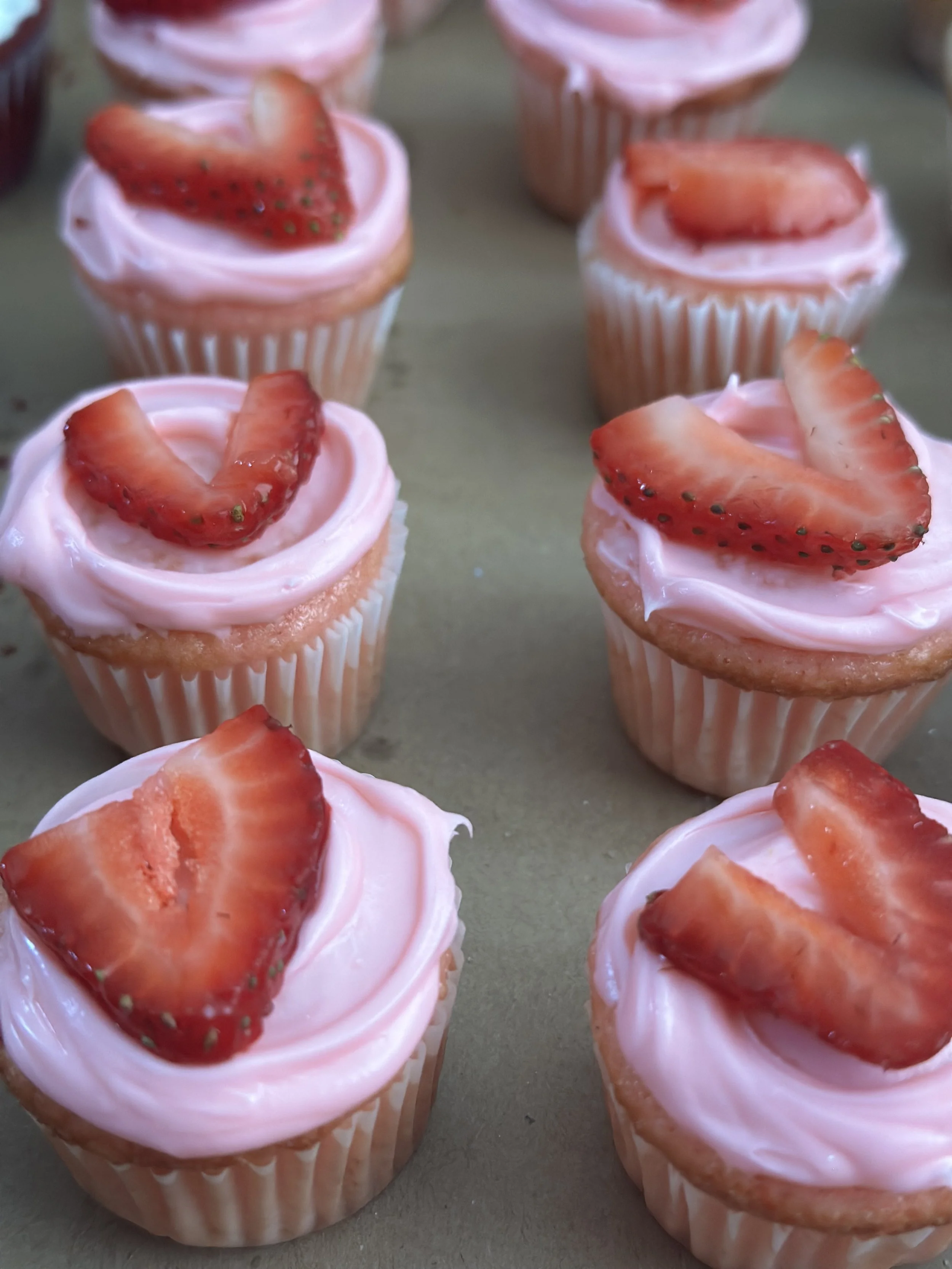 Mini Strawberry Cupcakes