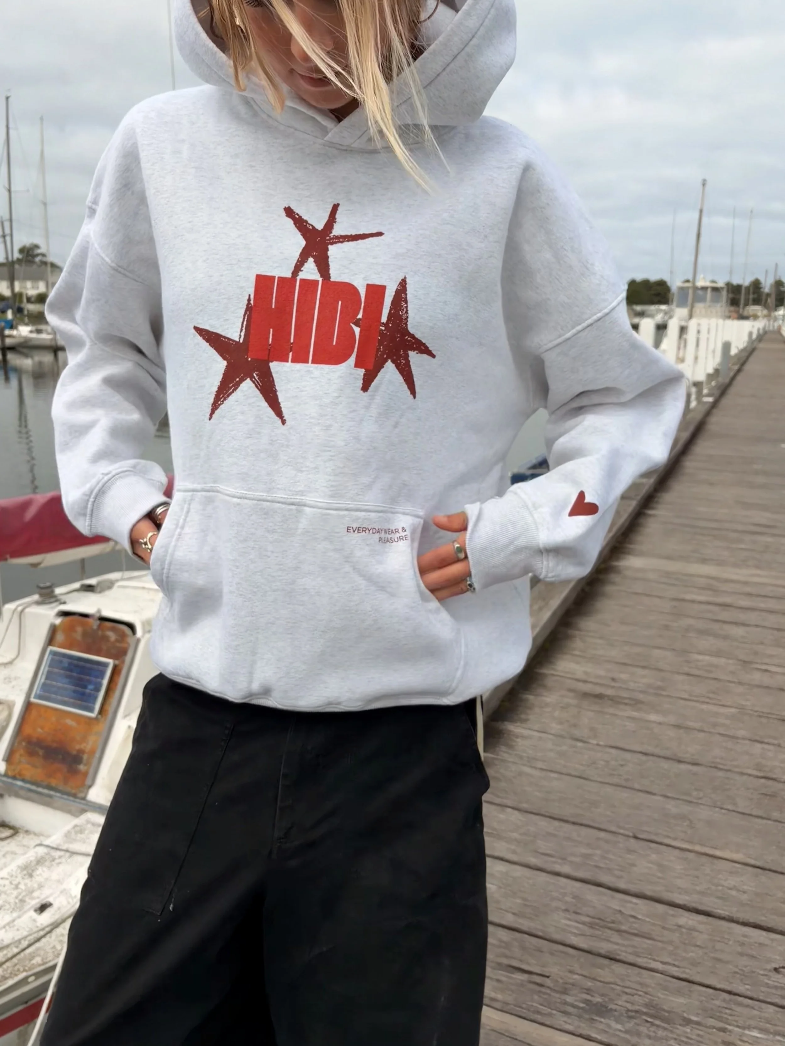 Star Hoodie - Grey Marle