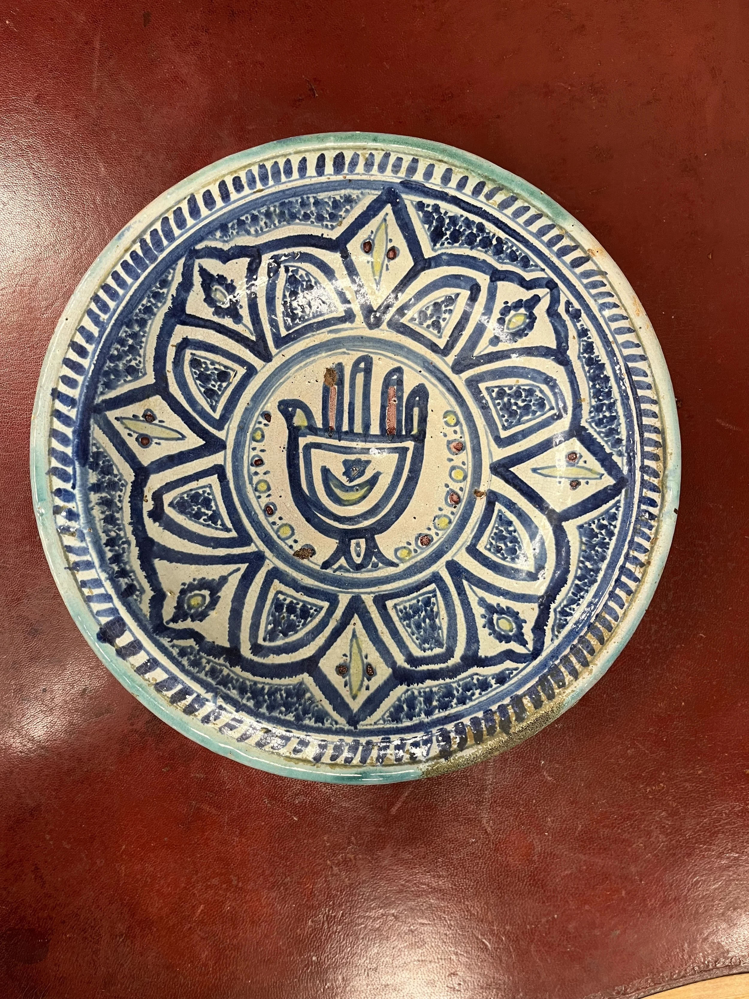 Plat creux en terre cuite émaillée - MAROC