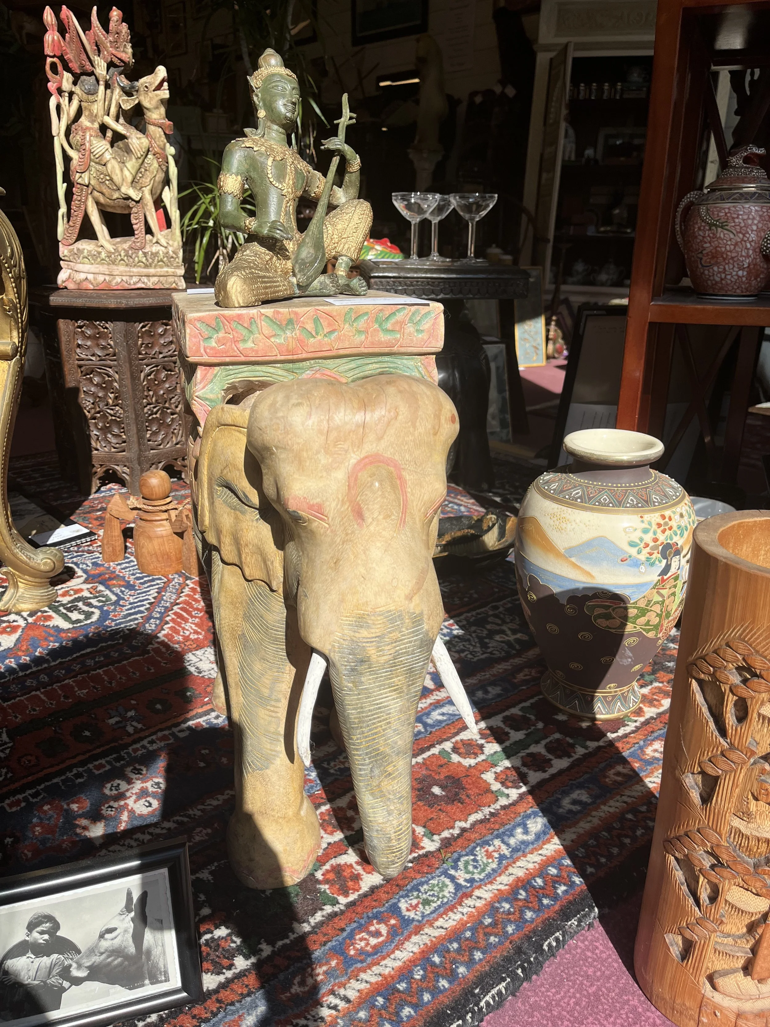 Table éléphant en bois de manguier - INDE
