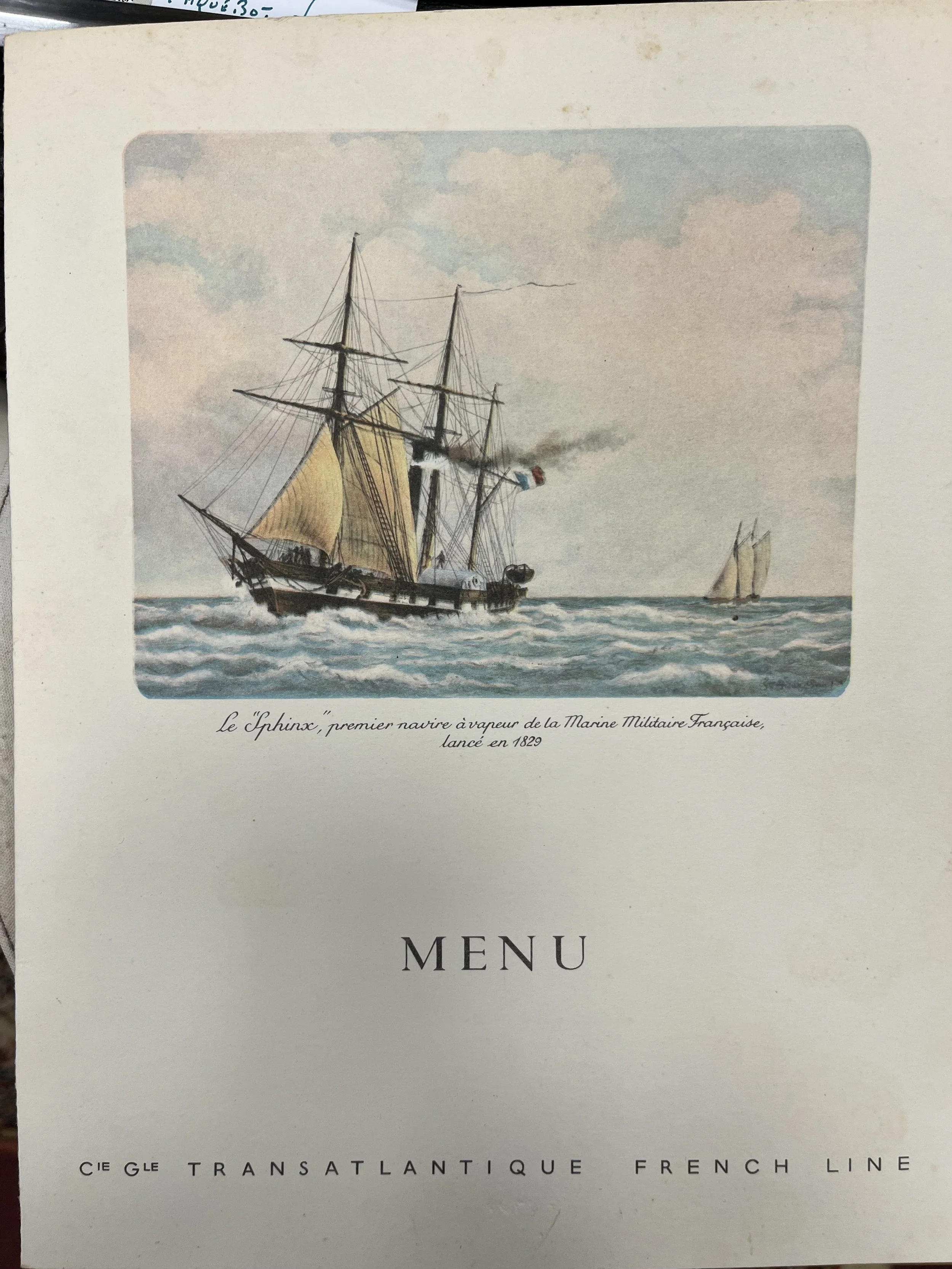Menu Paquebot France - FRANCE