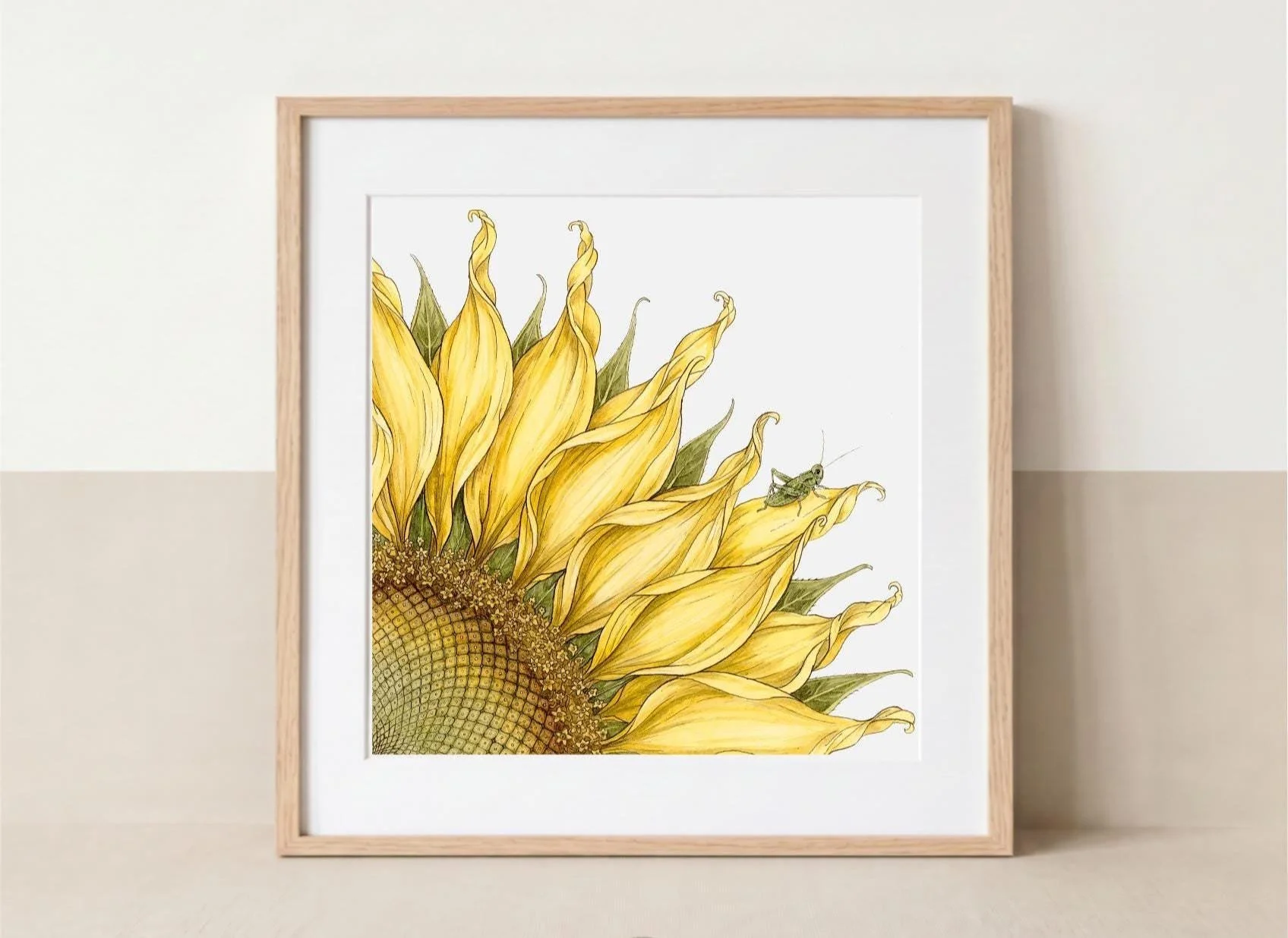 Sunflower & Grasshopper