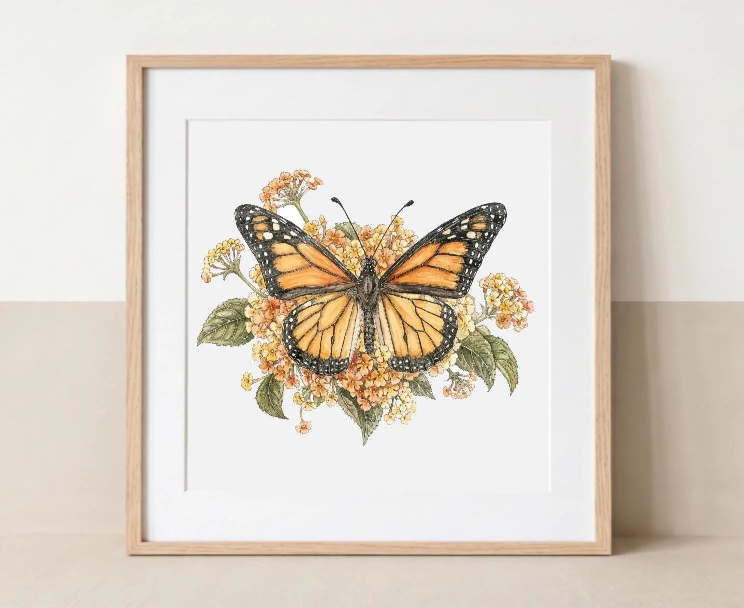 Monarch Butterfly & Lantana