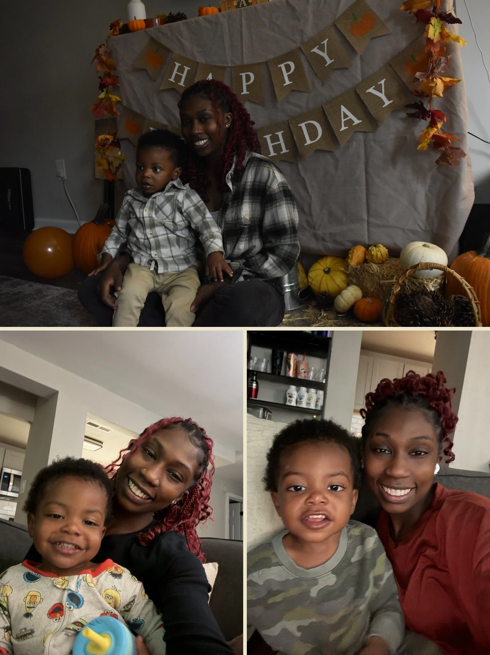Three original family photos of Taryn and Kyari, the inspiration behind Sweet Reason.