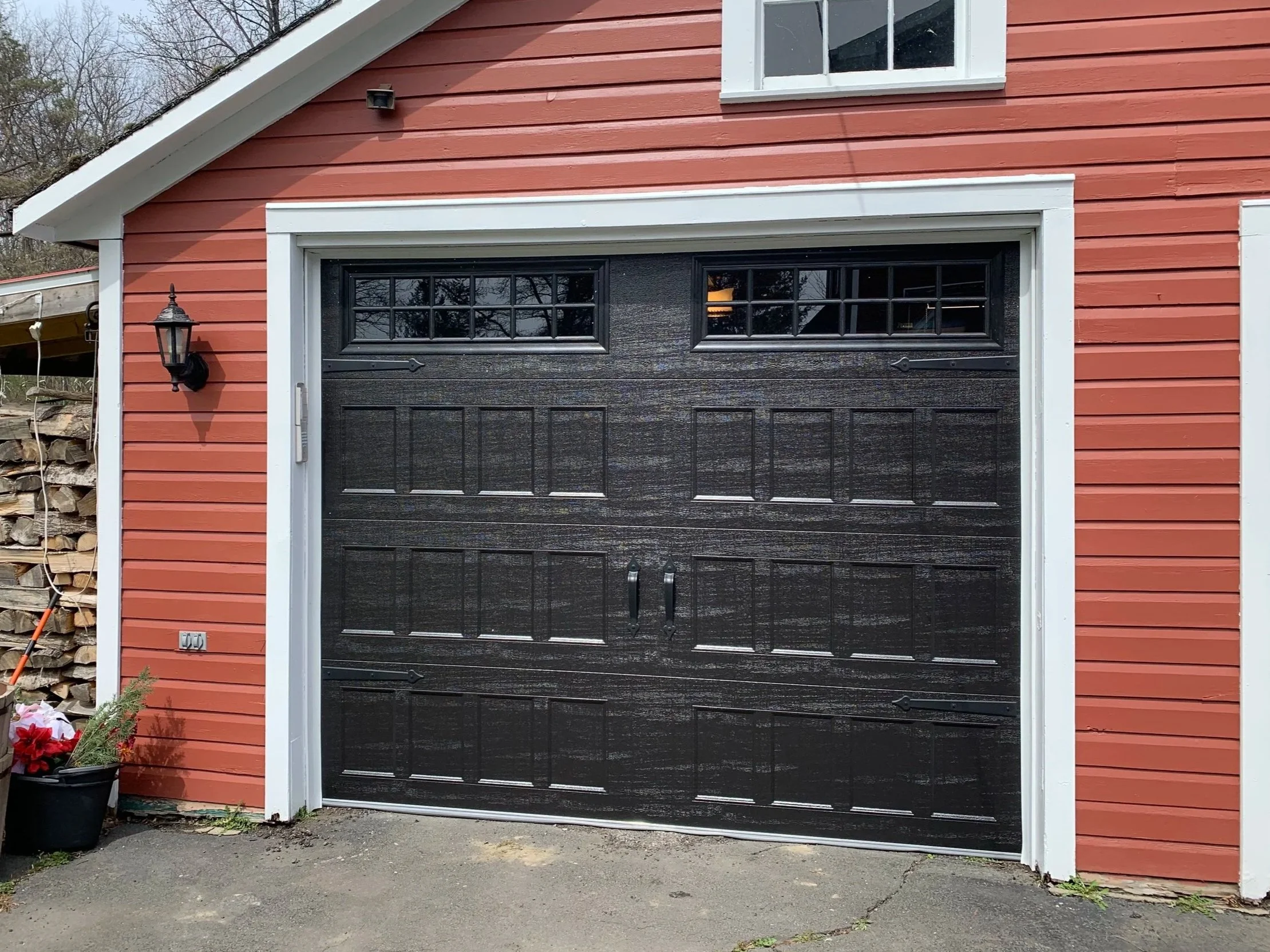 New garage door installation - carriage house style door - Amarr Hillcrest - Stillwater, NY