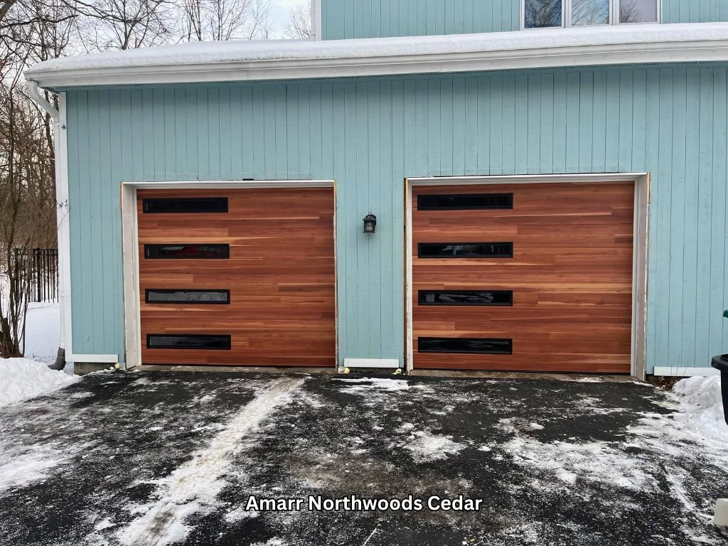 Modern Style Garage Door - Amarr Northwoods Cedar - Ballston Lake, NY