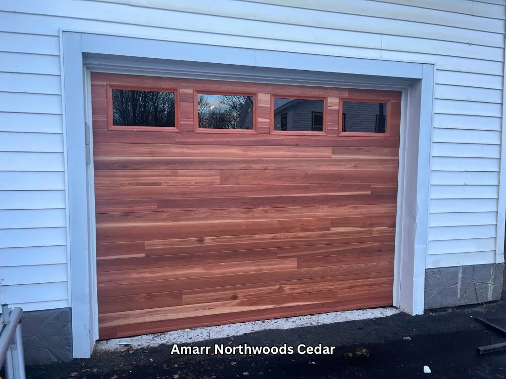 Modern Style Garage Door - Amarr Northwoods Cedar 