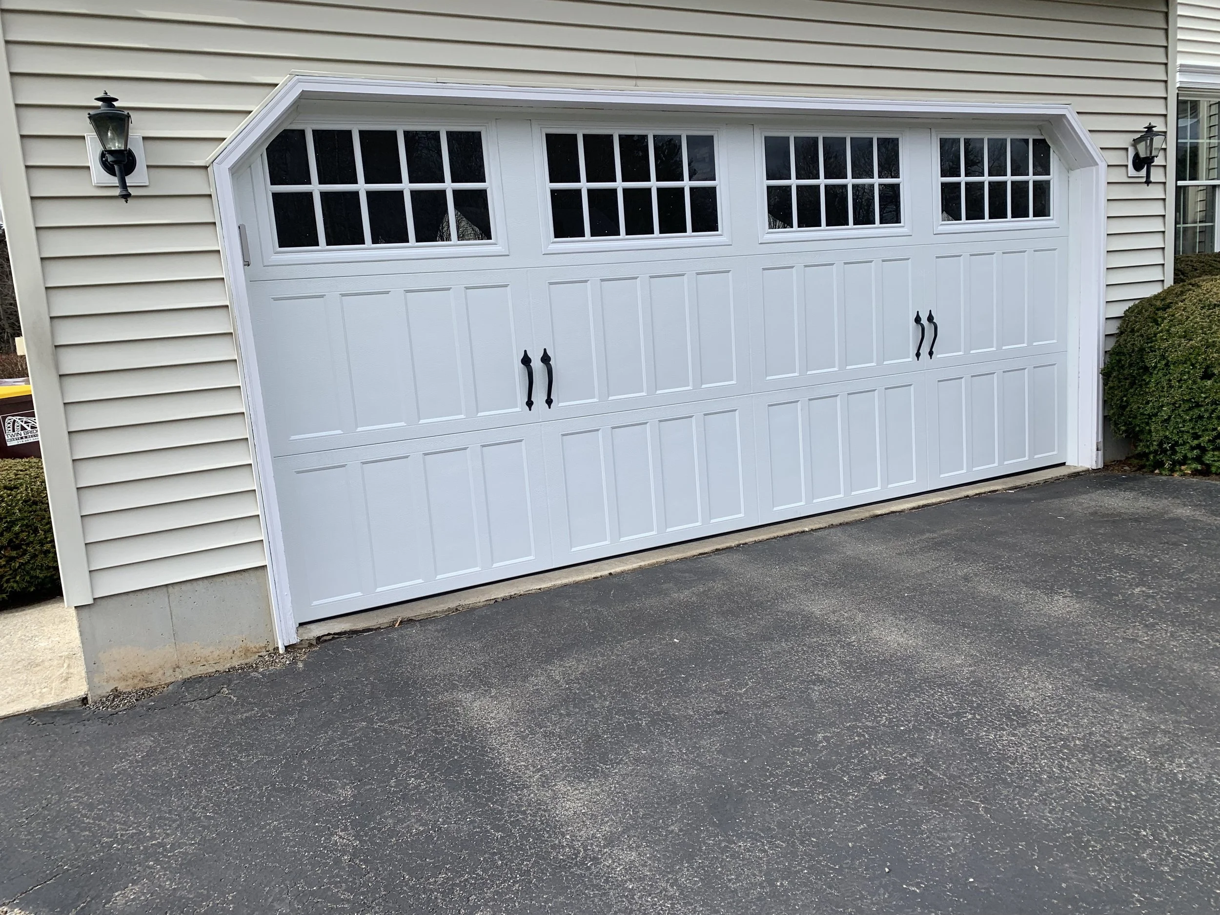 Carriage house style garage door installed in Halfmoon, NY