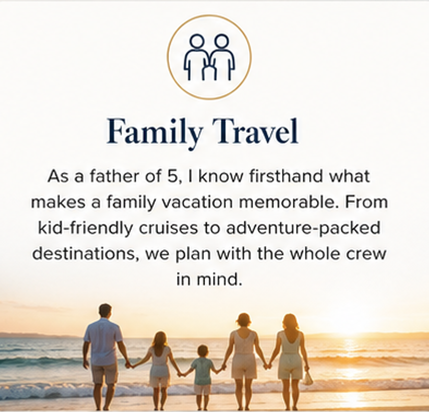 A family walking hand in hand on the beach during sunset, with a father, mother, and three children, enjoying a vacation.