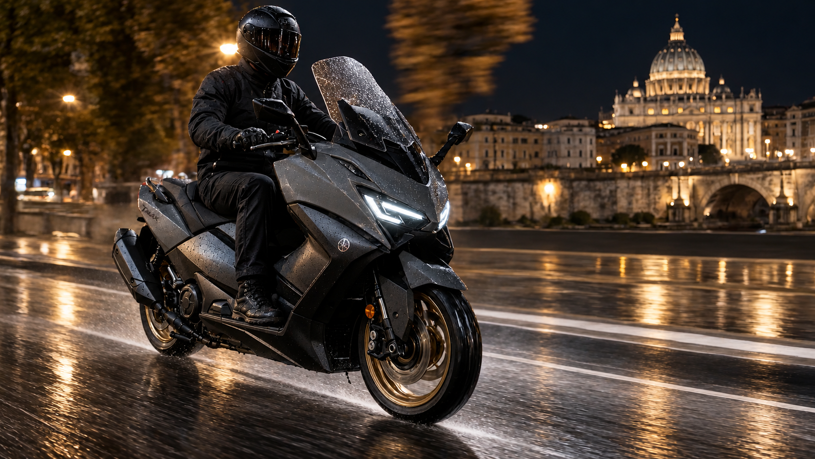 Scooter bajo la lluvia en Roma.png