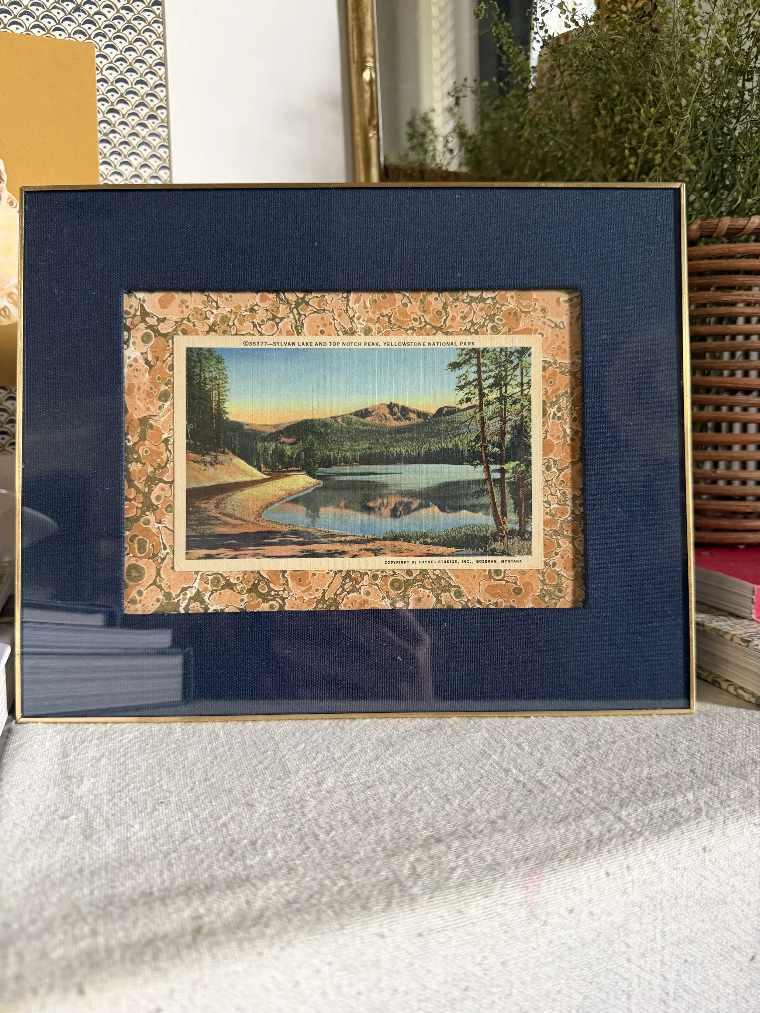 Framed Yellowstone National Park Postcard