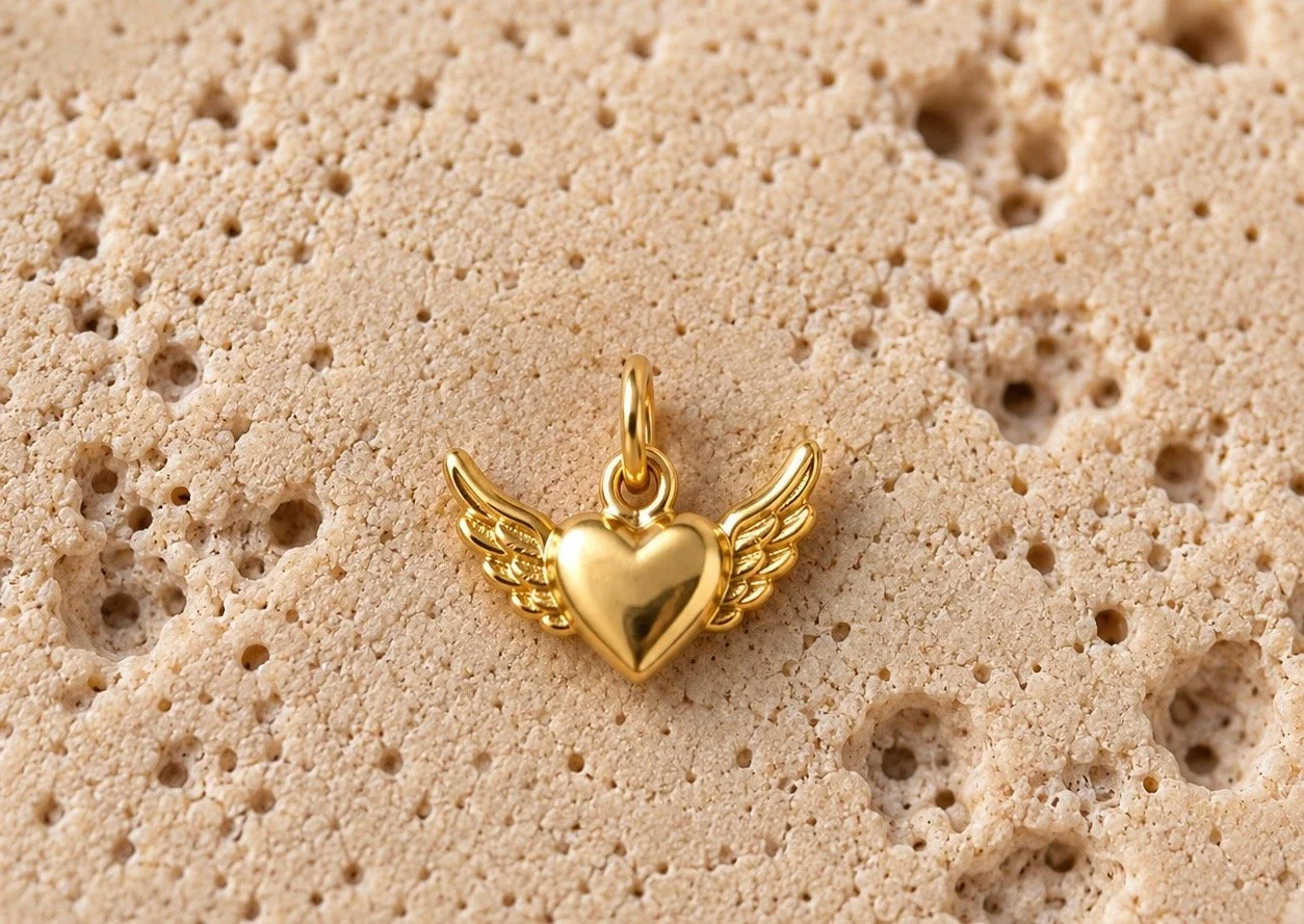 Gold Heart with Angel Wings