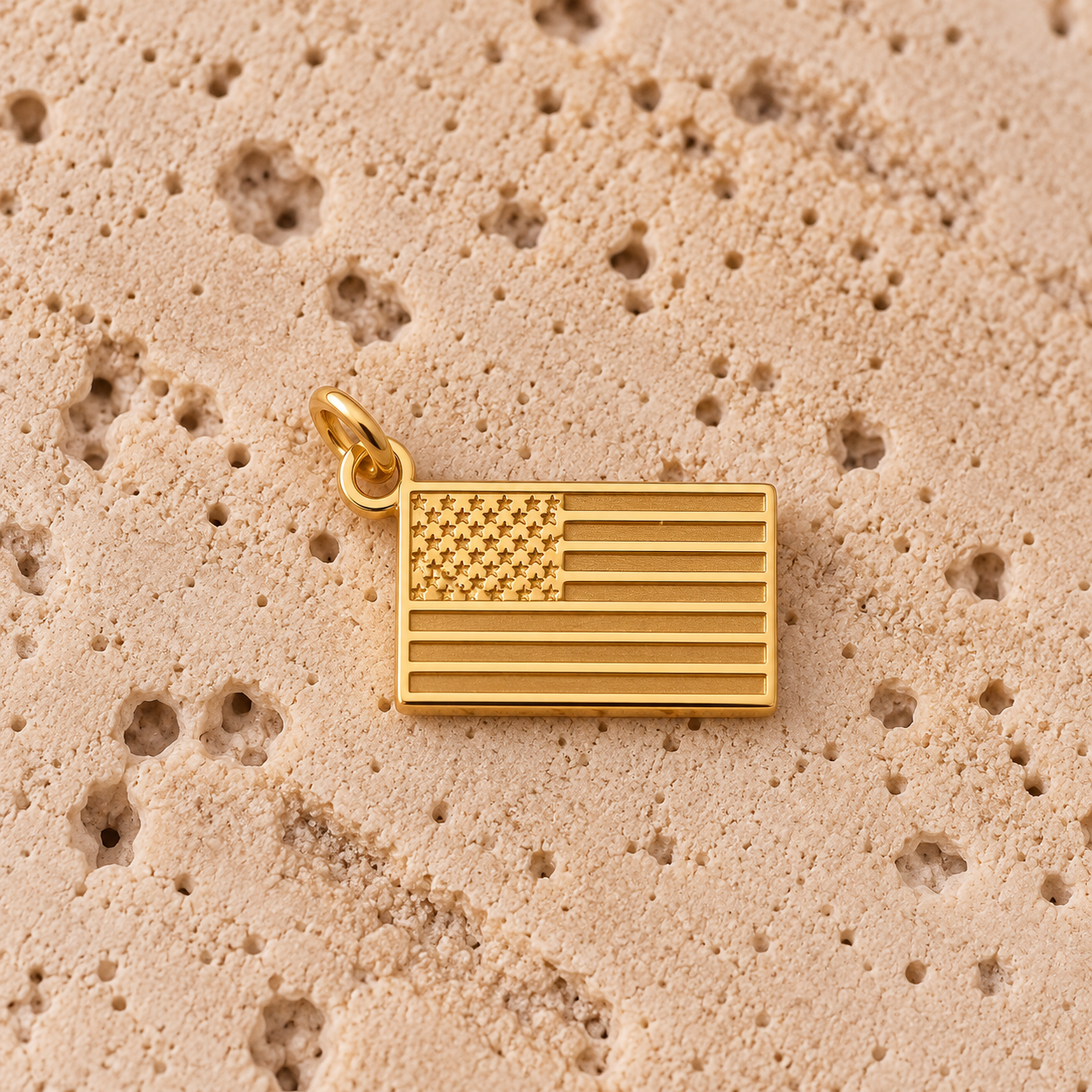 Gold American Flag Charm