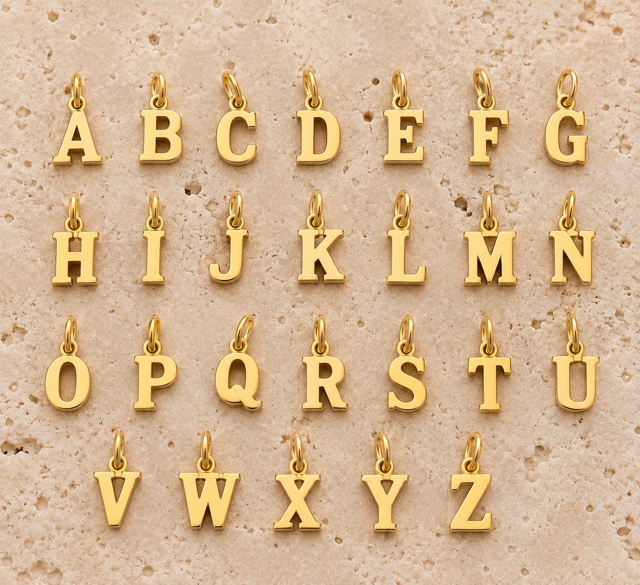 Gold Initial Letter-18K Gold PVD Stainless Steel